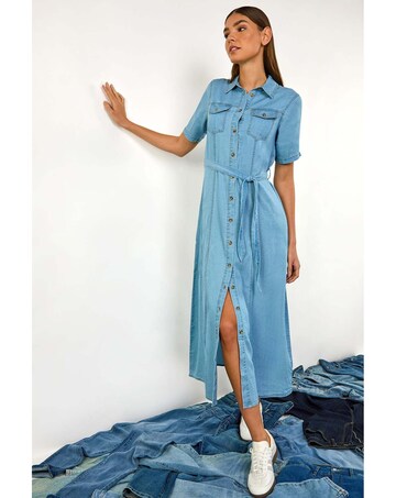 Roman Button Through Midi Dress