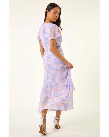 Roman Petite Floral Frill Midi Dress