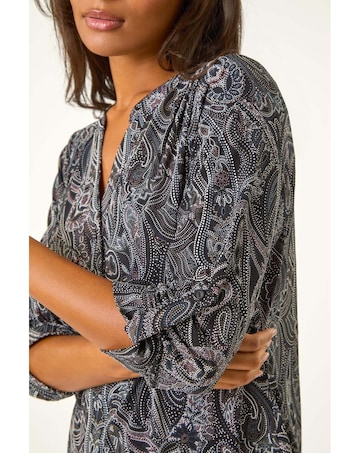 Roman Textured Paisley Stretch Blouse