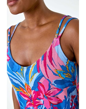 Roman Tropical Floral  Detail Cami Top