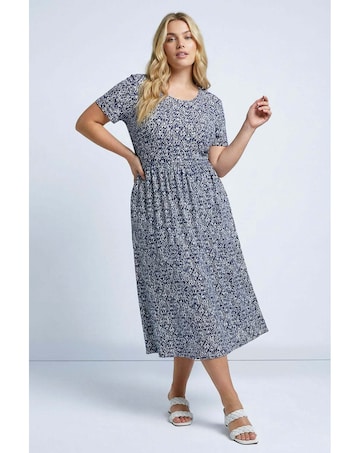 Roman Curve Abstract Pocket Midi Dress