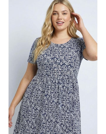 Roman Curve Abstract Pocket Midi Dress