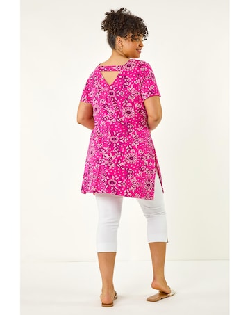 Roman Curve Paisley Print Bar Back Top