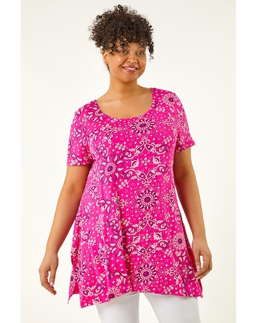 Roman Curve Paisley Print Bar Back Top