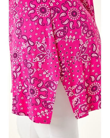 Roman Curve Paisley Print Bar Back Top