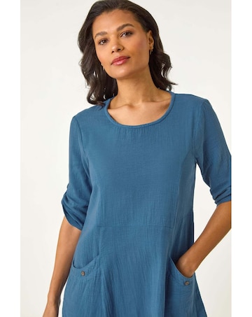 Roman Textured A-line Midi Dress