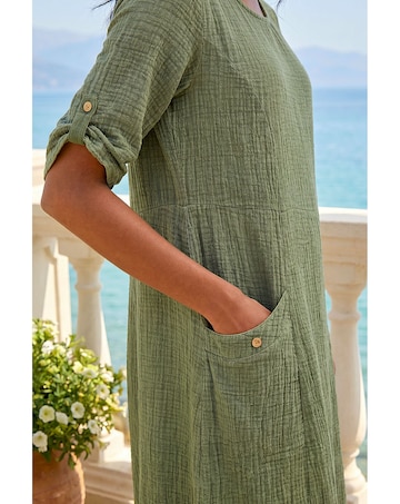 Roman Textured A-line Midi Dress