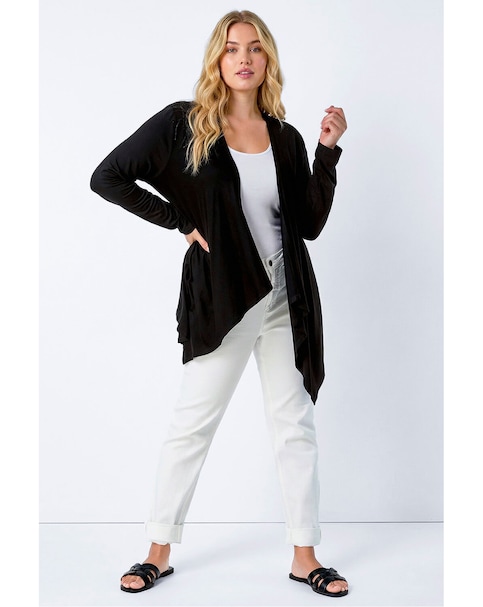 Roman Curve Waterfall Front Cardigan
