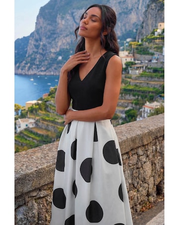 Roman Polka Dot Premium Stretch Dress