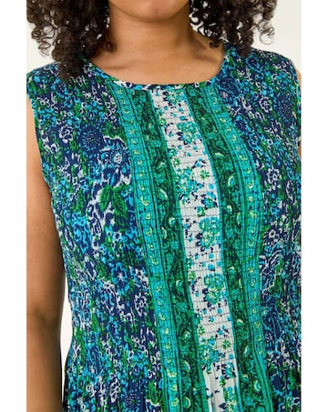 Roman Curve Paisley Print Midi Dress