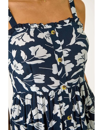 Roman Floral Print Midi Sundress