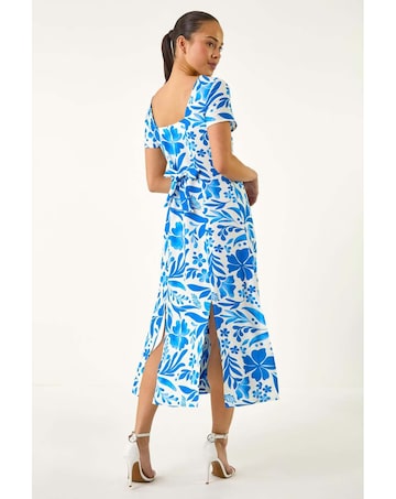 Roman Petite Floral Button Midi Dress