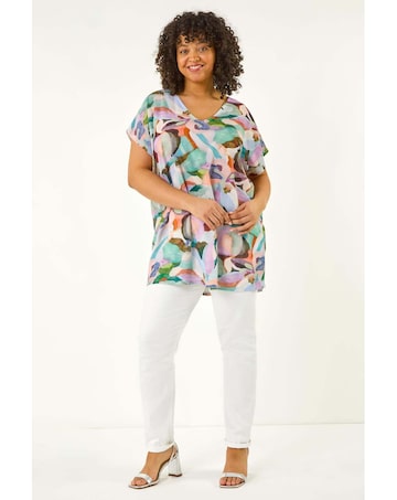 Roman Curve Abstract Print Top