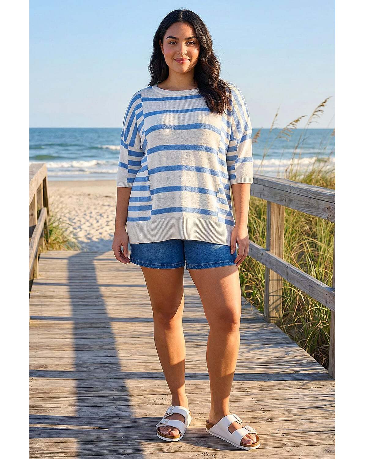 New In - Roman Curve Stripe Knit Jumper