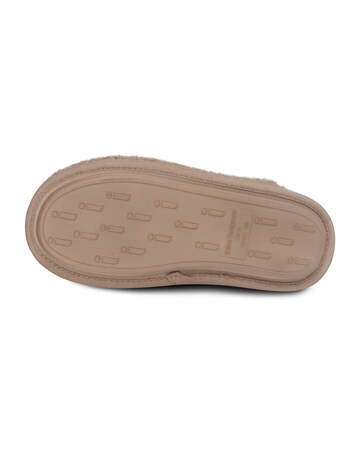 totes Ladies Curly Fur Mule Slippers