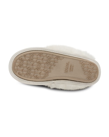 totes Ladies Sparkle Textured Faux Fur Mule Slippers
