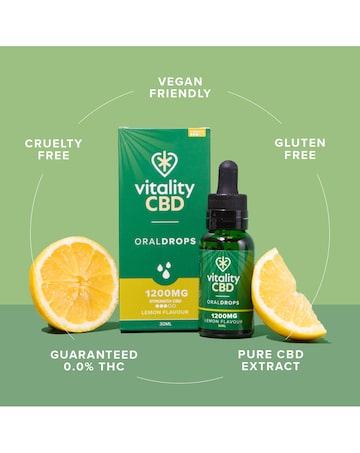 Vitality CBD Oral Drops 1200mg Lemon