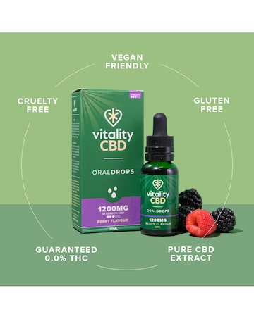 Vitality CBD Oral Drops 1200mg Berry