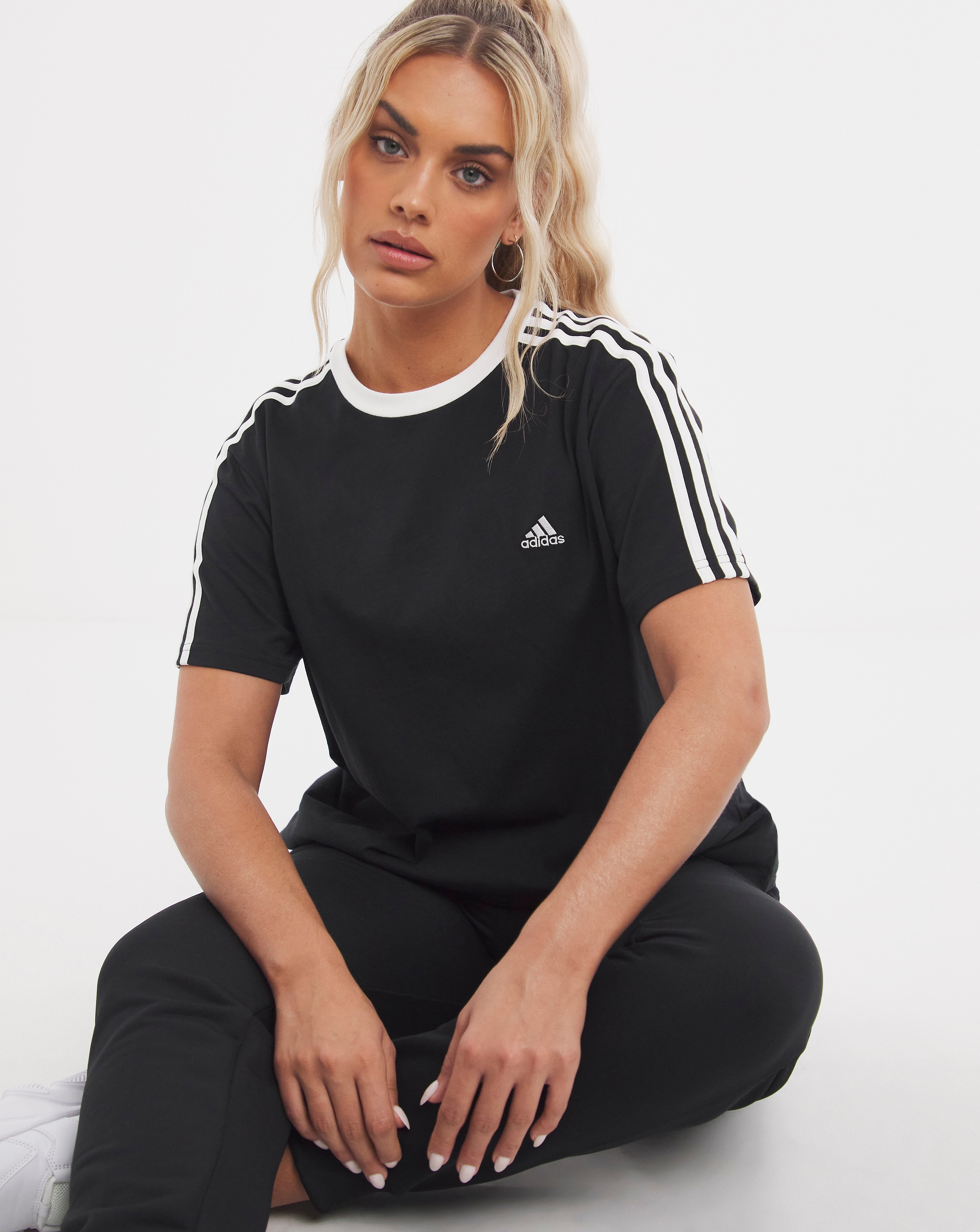 adidas 3 Stripe T-Shirt