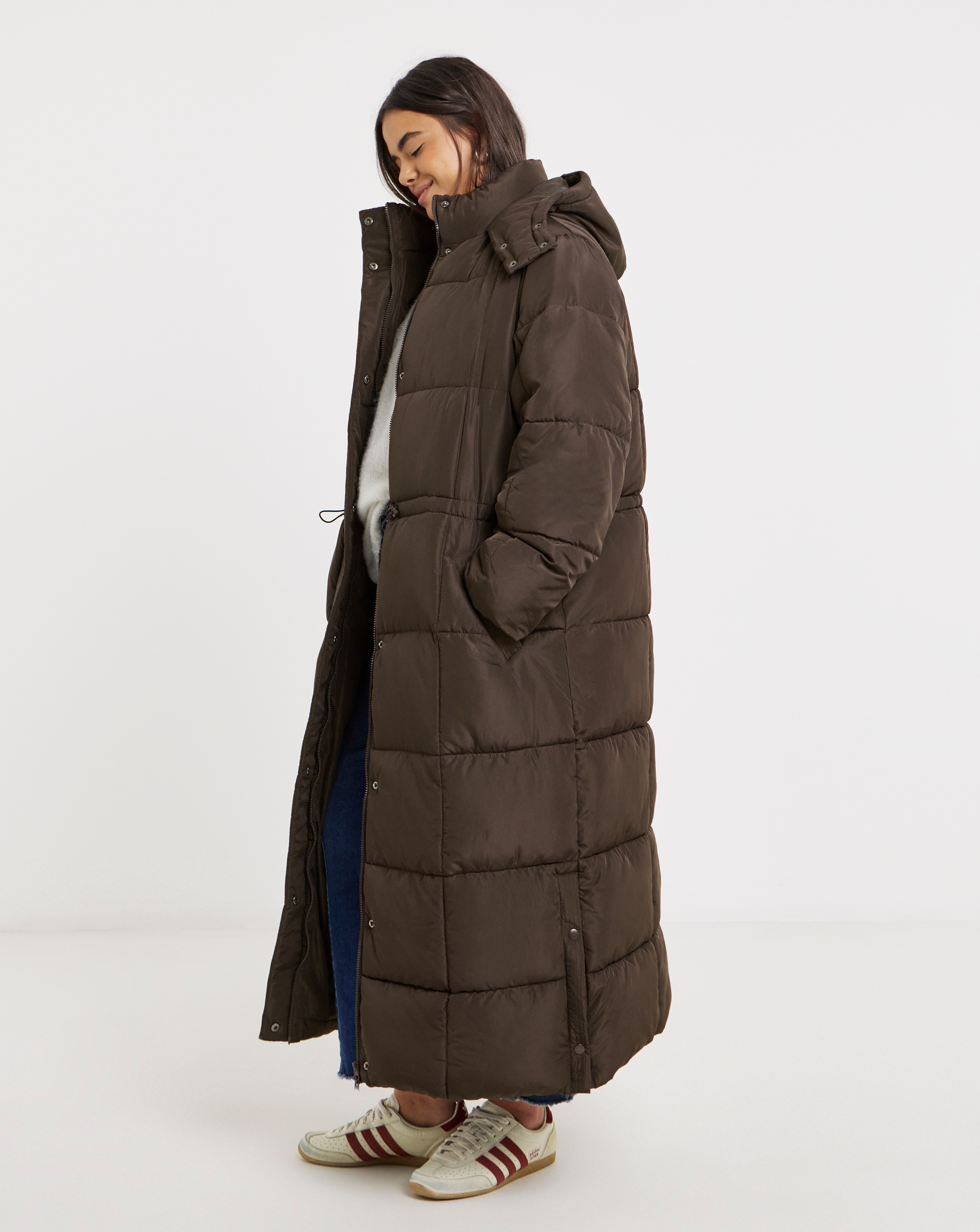 Chocolate Padded Maxi Duvet Coat