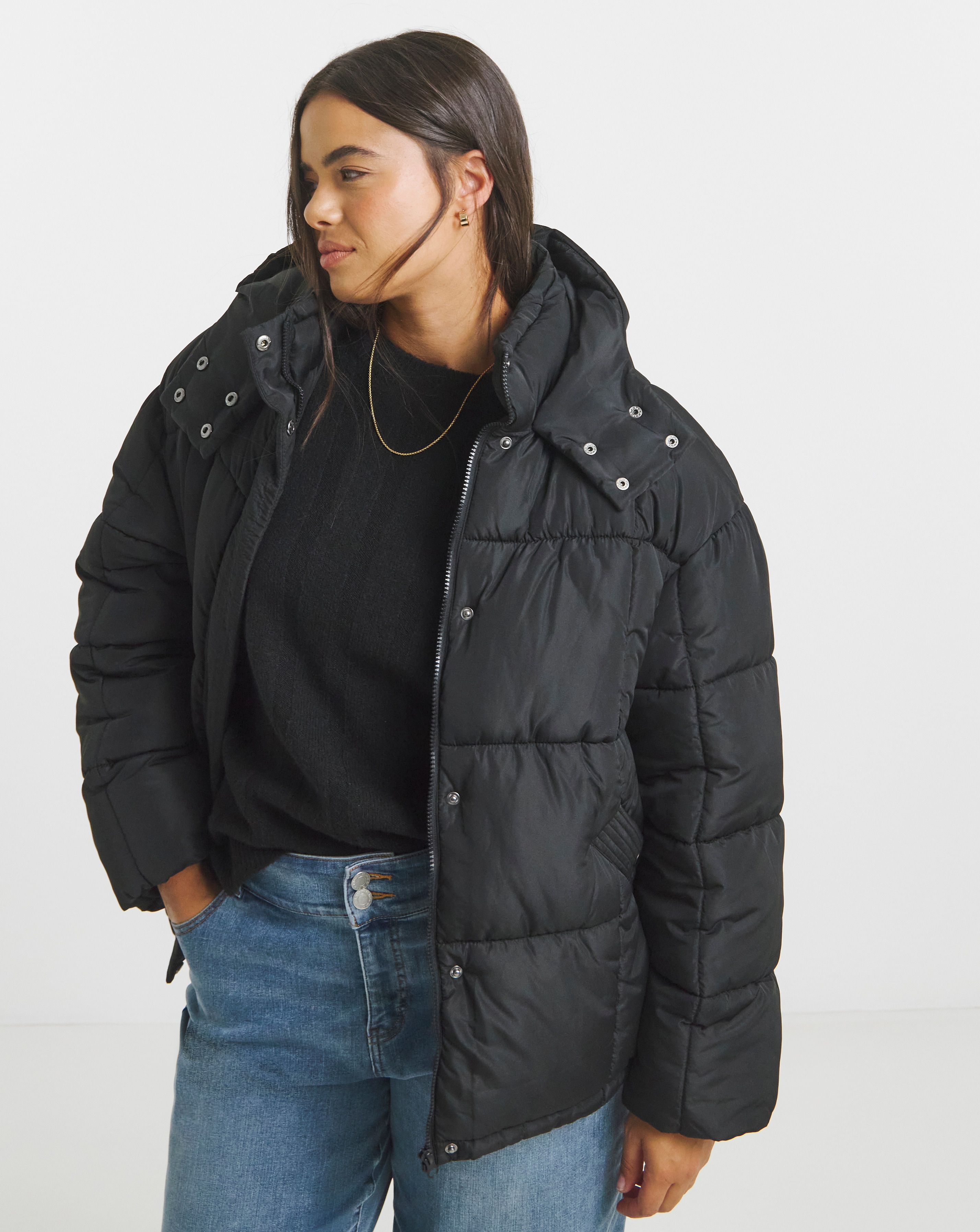 Black Padded Short Coat