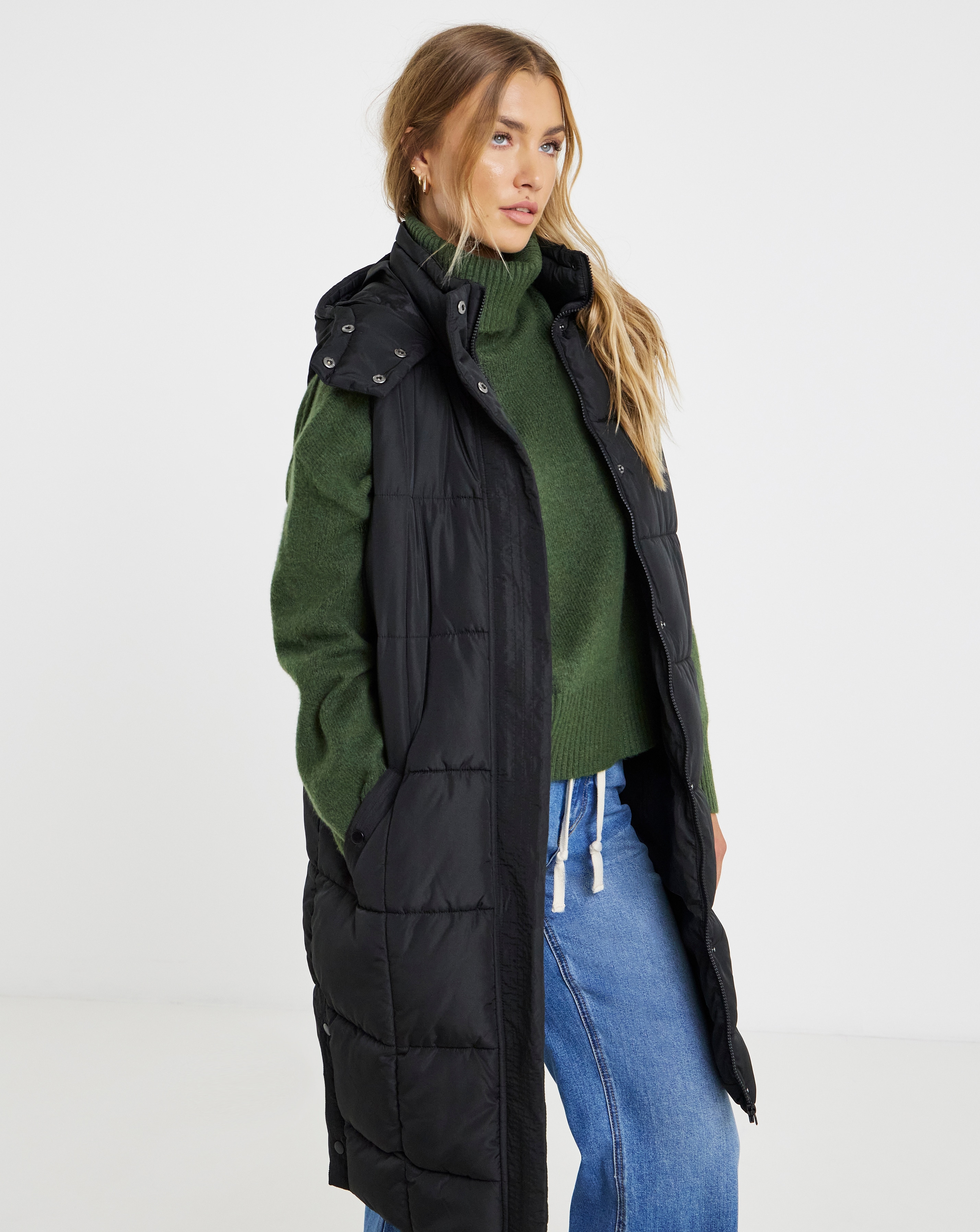 Black Square Quilt Padded Body Warmer