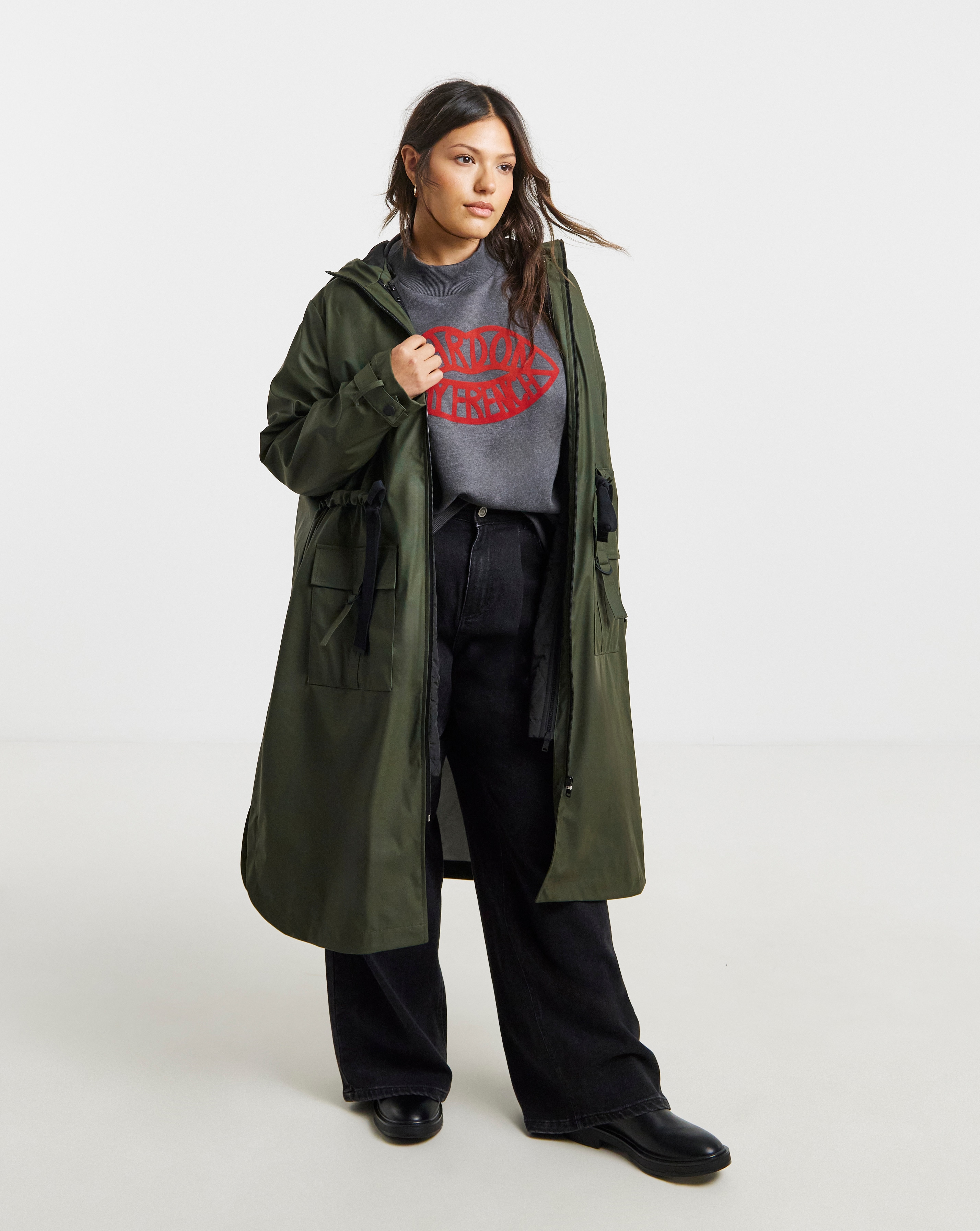 New In - Khaki Rubberised 3 in 1 Parka