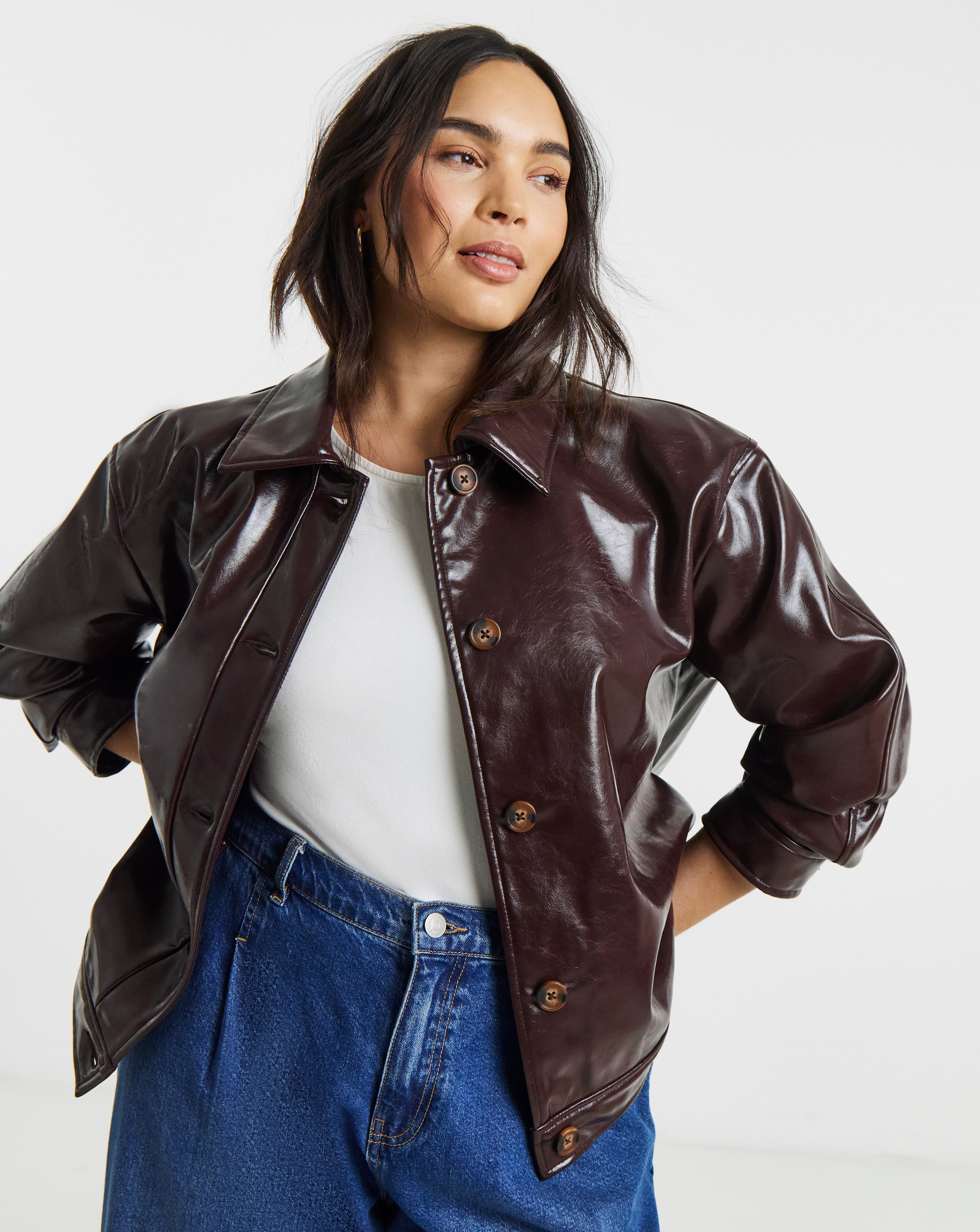 Burgundy Lacquer Trucker Jacket