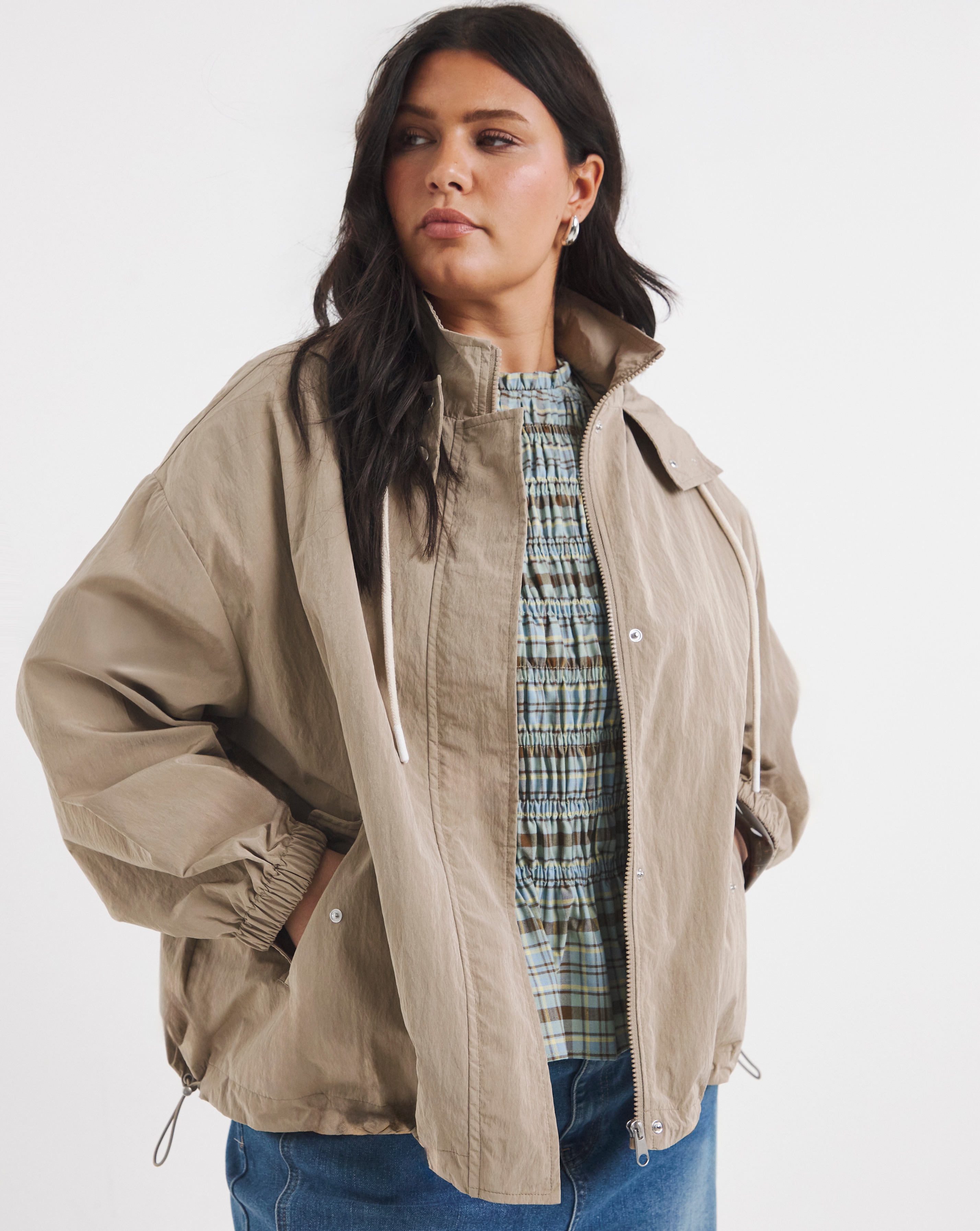 Stone Hooded Wind Breaker