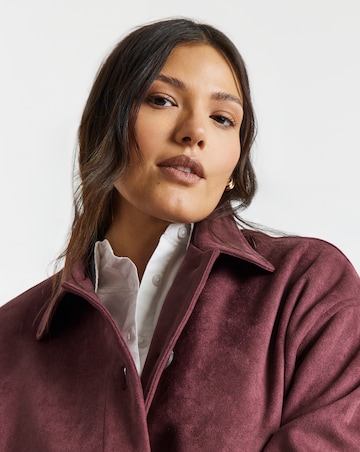 Berry Suedette Pocket Shacket