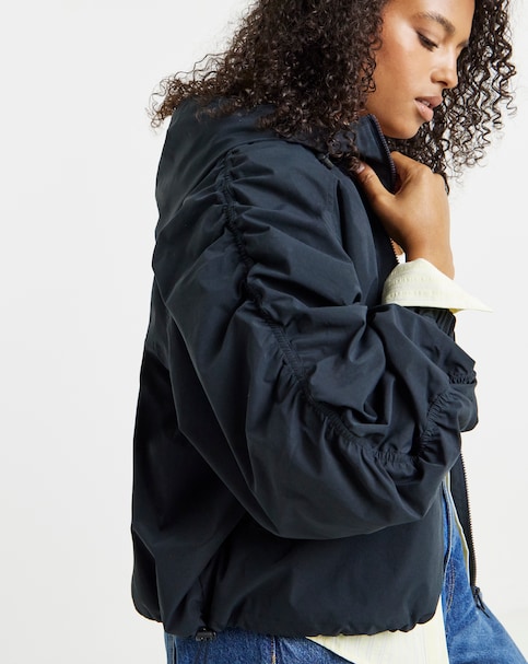 Dark Navy Hooded Wind Breaker Jacket
