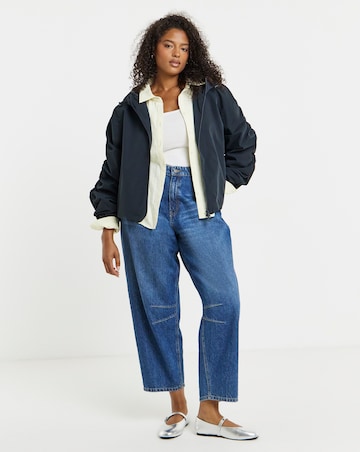 Dark Navy Hooded Lightweight Wind Breaker Jacket