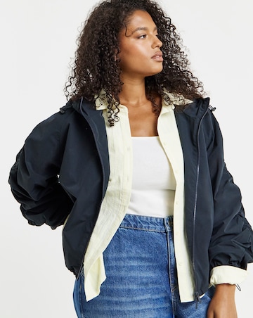 Dark Navy Hooded Lightweight Wind Breaker Jacket