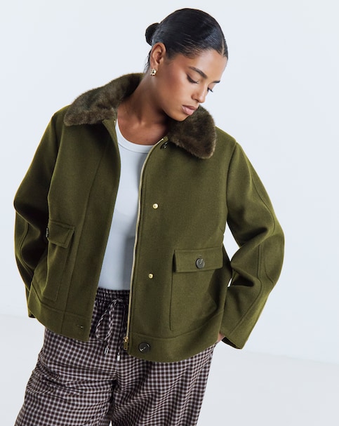 Fur Collar Short Jacket