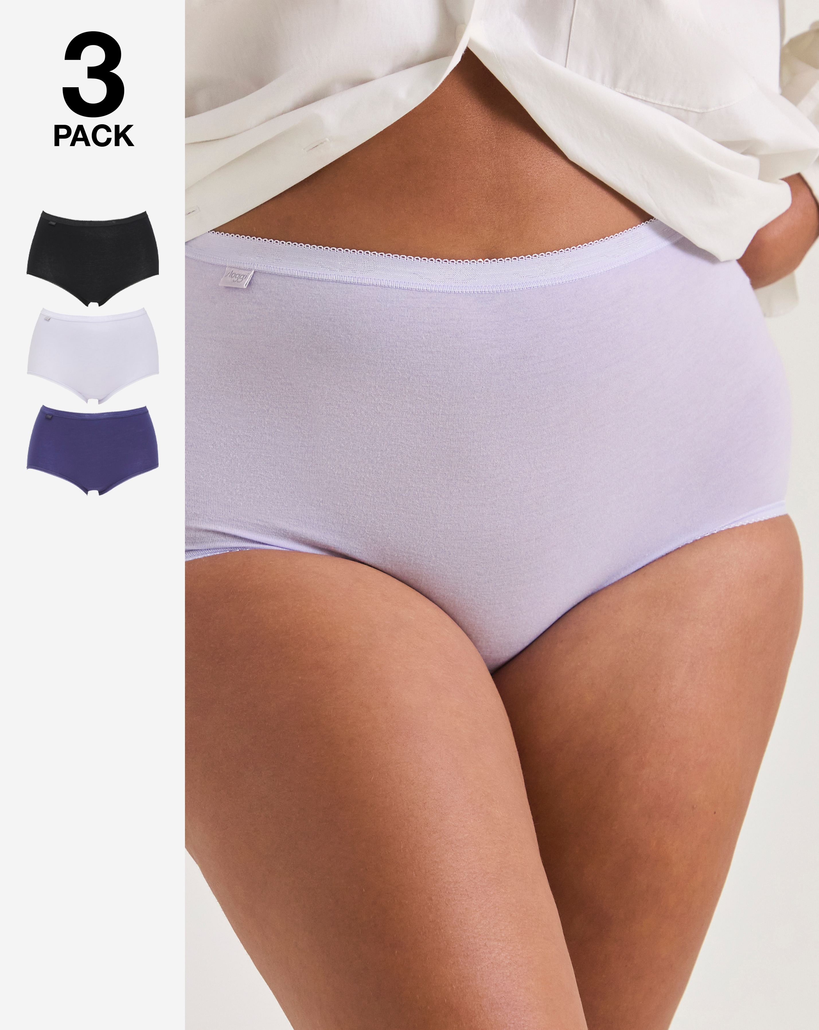 Sloggi 3Pk Basic Maxi Briefs Lilac Multi
