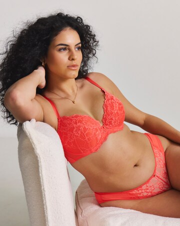 Ann Summers Sexy Lace Planet Plunge Bra Coral