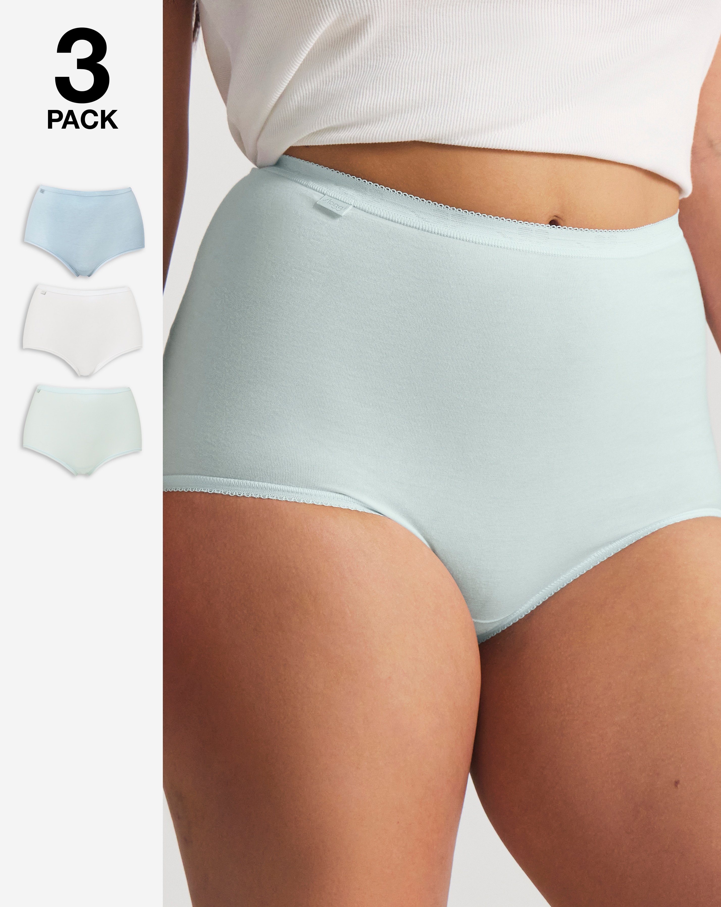 Sloggi 3Pk Basic Maxi Briefs Mint Multi