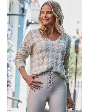 Sosandar Metallic Houndstooth Jumper