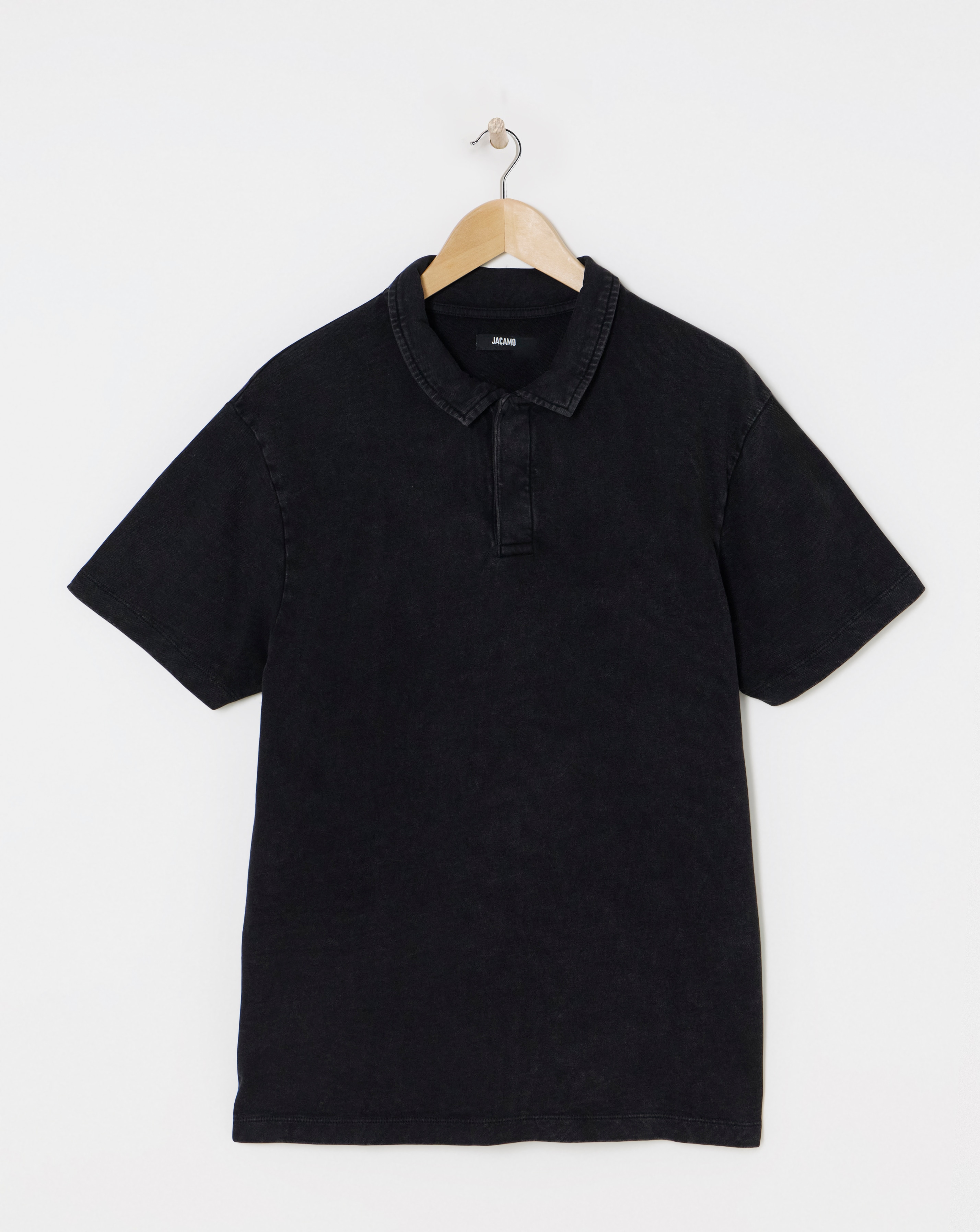 Garment Washed Relaxed Fit Loopback Polo