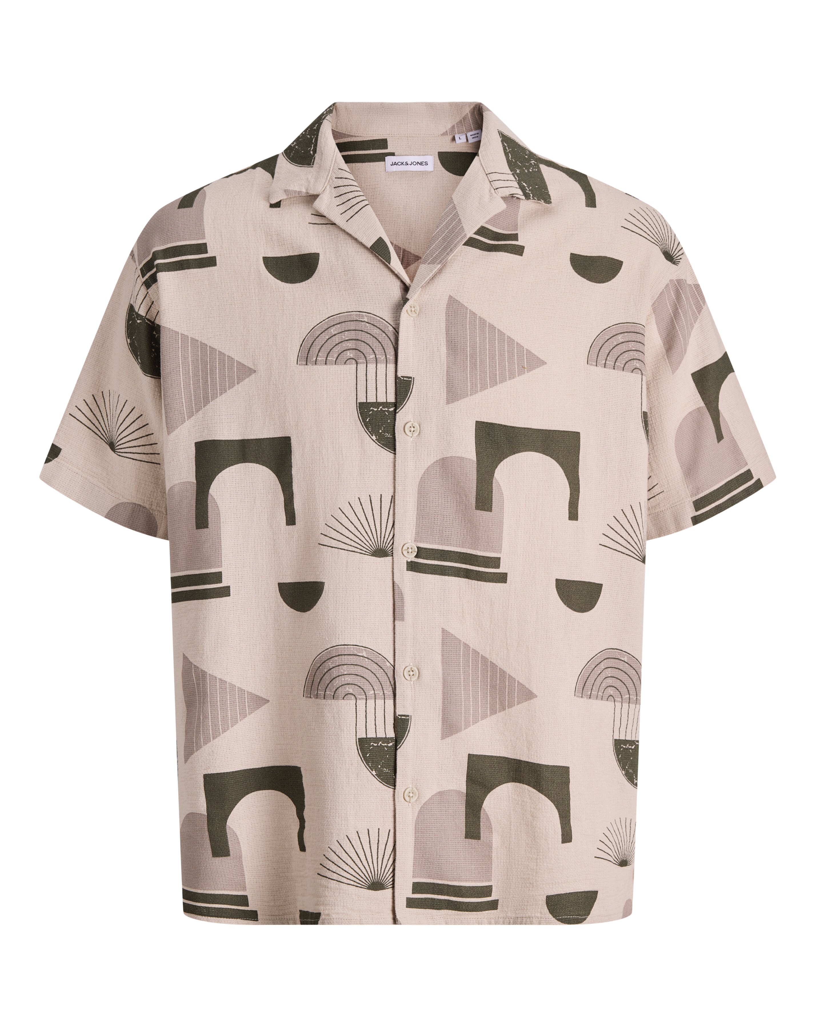 New In - Jack & Jones Abstract Print Resort Shirt