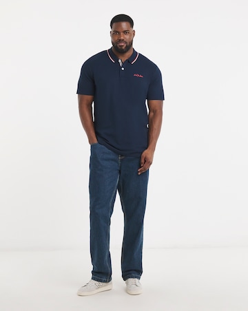 Jack & Jones Blaze Logo Tipped Polo - Navy