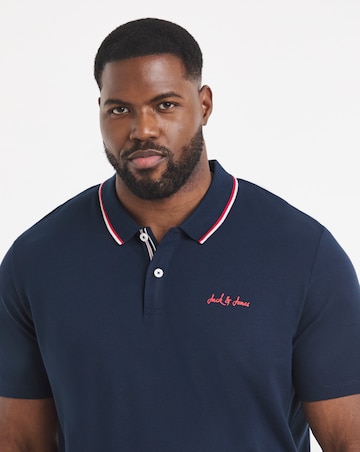 Jack & Jones Blaze Logo Tipped Polo - Navy