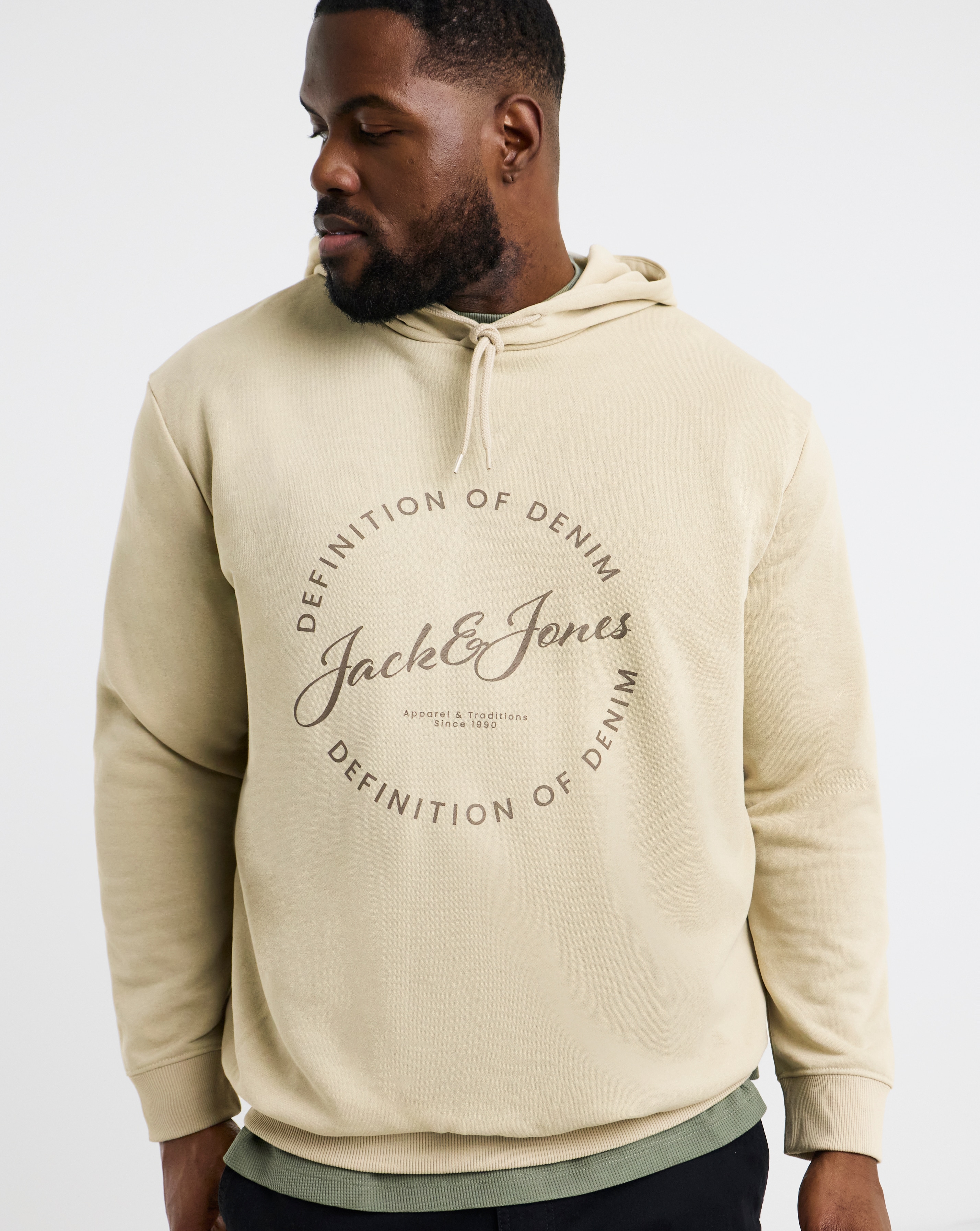 Jack & Jones Grayson Logo Hoodie - Cream