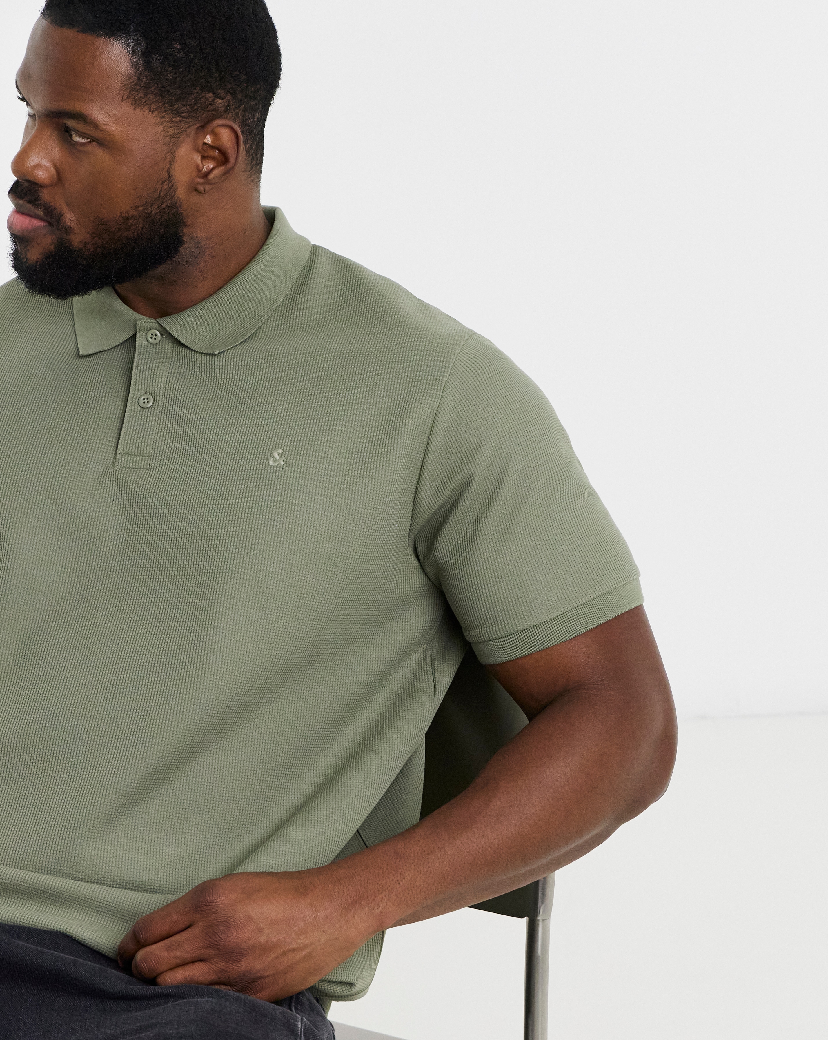 New In - Jack & Jones Austin Waffle Polo - Green