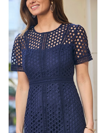 Sosandar Geo Lace Fit & Flare Dress