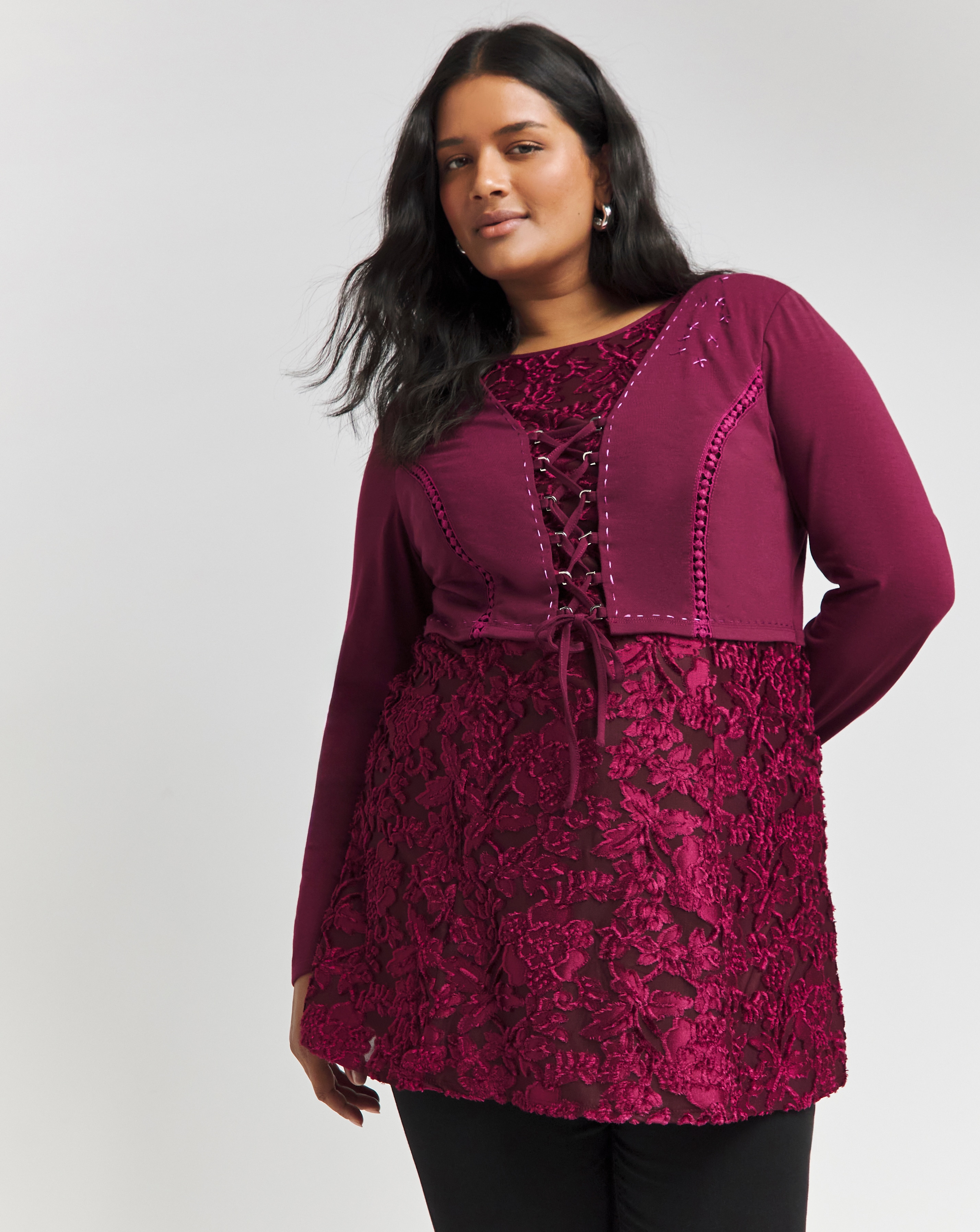 Joe Browns Berry Merry Devore Tunic