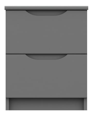 Sorrento High Gloss Assembled 2 Drawer Bedside Table