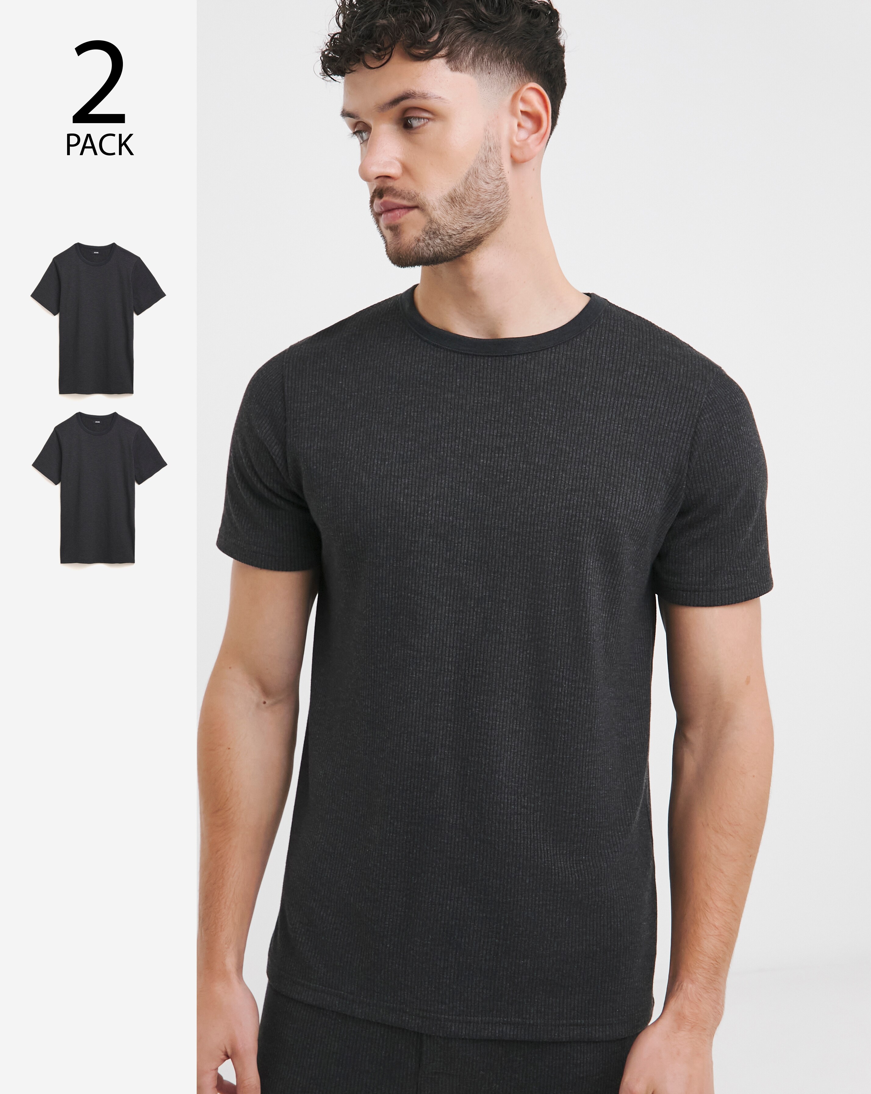 2 Pack Grey SS Thermal T-Shirts