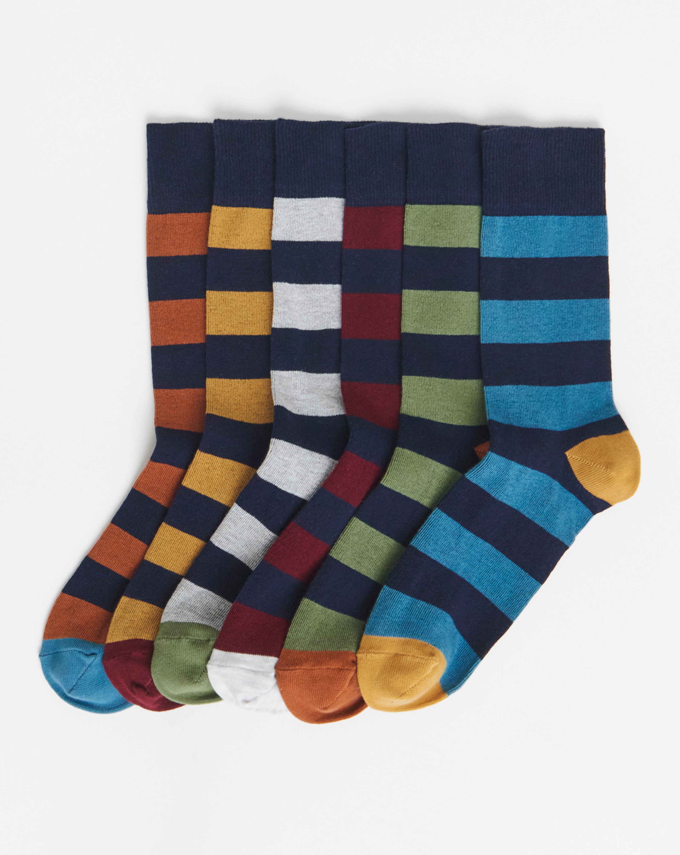 6 Pack Stripe Socks