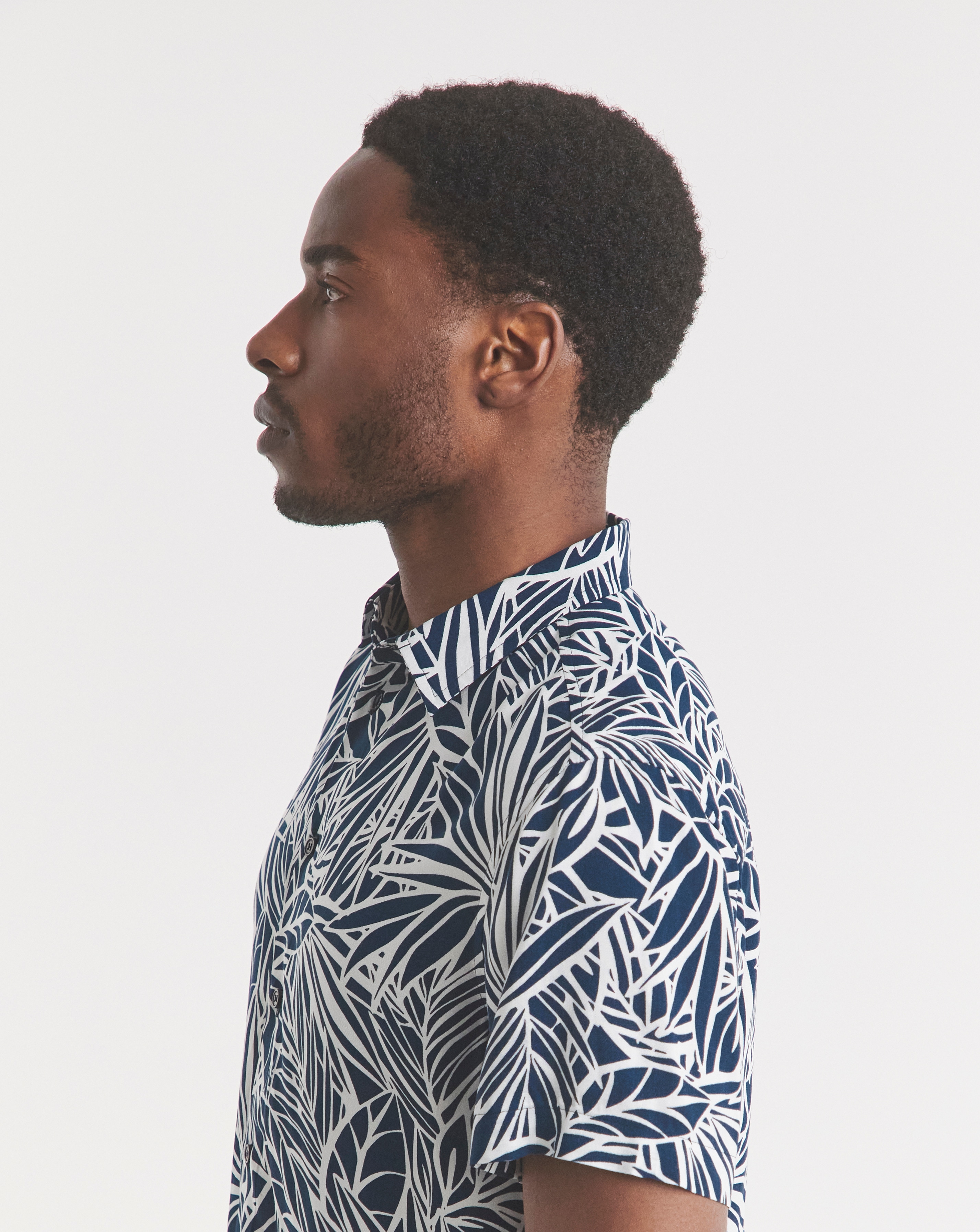 Short Sleeve Revere Collar Print Shirt